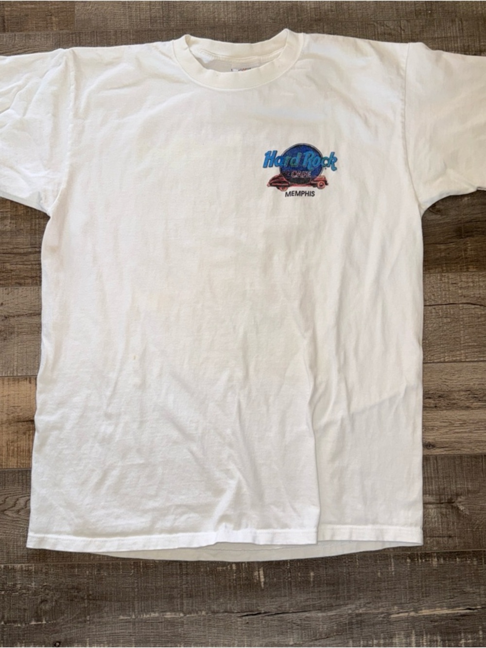 Hard Rock Cafe Memphis White Graphic Tee heavyweight Large